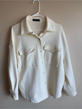 MOTF Cream Button-Up Pocket Jacket/ Shacket
